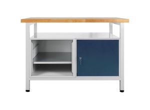 4255681534481 - Proregal-betriebsausstattung Zum Fairen Preis - Werkbank Rhino mit Ablagefläche + 1 Tür + Regalteil HxBxT 84x120x60cm Traglast 300kg