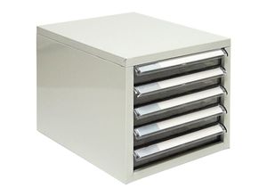 4255681537062 - Proregal-betriebsausstattung Zum Fairen Preis - Schubladencontainer Kobra mit 5 Schubladen HxBxT 155x27x34cm Lichtgrau