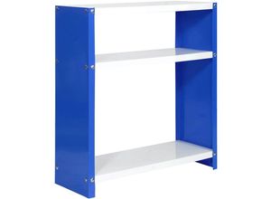 4255681541922 - Proregal-zertifizierte Qualitätsprodukte - proregal Wohnregal living luchs metal mit 3 Fachböden HxBxT 90x60x30cm Fachlast 100kg Blau Weiß - Blau