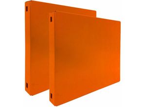 4255681542196 - Proregal-zertifizierte Qualitätsprodukte - proregal Doppelpack 2x Memoboard aus Stahl geschlossen HxBxT 30x30x35cm Orange Wandtafel Trägersystem