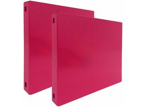 4255681542219 - Proregal-zertifizierte Qualitätsprodukte - proregal Doppelpack 2x Memoboard aus Stahl geschlossen HxBxT 30x30x35cm Rosa Wandtafel Trägersystem - Pink