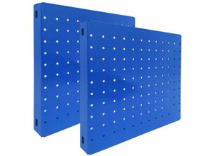 4255681542226 - Proregal-zertifizierte Qualitätsprodukte - proregal Doppelpack 2x Memoboard aus Stahl gelocht HxBxT 30x30x35cm Blau Lochblech Wandtafel Trägersystem