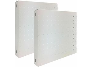 4255681542233 - PROREGAL Doppelpack 2x Memoboard aus Stahl gelocht HxBxT 30x30x35cm Weiß Lochblech Wandtafel Trägersystem - Weiß