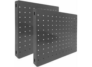 4255681542240 - Proregal-zertifizierte Qualitätsprodukte - proregal Doppelpack 2x Memoboard aus Stahl gelocht HxBxT 30x30x35cm Grau Lochblech Wandtafel Trägersystem