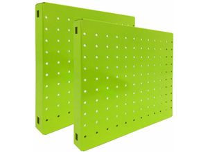 4255681542264 - Proregal-zertifizierte Qualitätsprodukte - proregal Doppelpack 2x Memoboard aus Stahl gelocht HxBxT 30x30x35cm Grün Lochblech Wandtafel Trägersystem