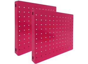 4255681542271 - Proregal-zertifizierte Qualitätsprodukte - proregal Doppelpack 2x Memoboard aus Stahl gelocht HxBxT 30x30x35cm Rosa Lochblech Wandtafel Trägersystem