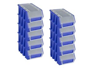 4255681556506 - Proregal-betriebsausstattung Zum Fairen Preis - SuperSparSet 10x Sichtlagerbox 2 mit Deckel HxBxT 75x116x161cm Polypropylen Blau - Blau