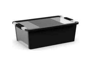 4255681557619 - SuperSparSet 10x Mehrzweck Aufbewahrungsbehälter STORAGE mit Deckel HxBxT 19x55x35cm 26 Liter Schwarz Behälter Box Aufbewahrungsbehälter