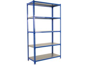 4255681558869 - Proregal-zertifizierte Qualitätsprodukte - proregal Schwerlastregal metal shark HxBxT 180x80x30cm Fachlast 180kg Blau-Verzinkt