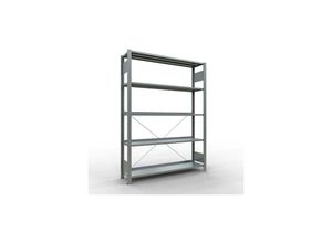 4255681563047 - Schulte Lagertechnik - Schulte Büro-Fachbodenregal MULTIplus85 Stecksystem mit Anschlagleiste Grundregal Fachlast 85kg HxBxT 180x130x30cm 5 Ebenen