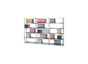 4255681563207 - Schulte Lagertechnik - Schulte Büro-Fachbodenregal MULTIplus85 Schraubsystem mit Anschlagleiste Grundregal Fachlast 85kg HxBxT 200x100x30cm 6 Ebenen