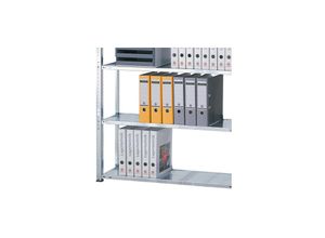 4255681563399 - Schulte Lagertechnik - Schulte Büro-Fachbodenregal MULTIplus85 Schraubsystem ohne Anschlagleiste Grundregal Fachlast 85kg HxBxT 200x130x30cm 6 Ebenen