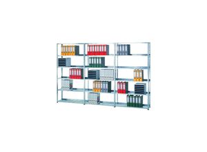 4255681563689 - Schulte Lagertechnik - Schulte Büro-Fachbodenregal MULTIplus85 Schraubsystem mit Anschlagleiste Grundregal Fachlast 85kg HxBxT 180x100x30cm 5 Ebenen