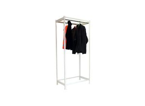 4255681575514 - Proregal-zertifizierte Qualitätsprodukte - proregal Kleiderstangenregal Metal Einzel HxBxT 250x120x50cm Weiß Kleiderständer Garderobe Klamottenregal