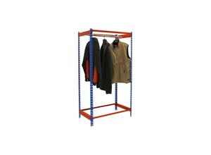 4255681575552 - Proregal-zertifizierte Qualitätsprodukte - proregal Kleiderstangenregal Metal Einzel HxBxT 150x120x50cm Blau Orange Kleiderständer Garderobe