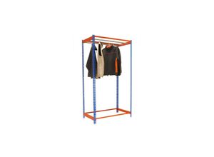 4255681575613 - Proregal-zertifizierte Qualitätsprodukte - proregal Kleiderstangenregal Metal Einzel HxBxT 300x120x50cm Blau Orange Kleiderständer Garderobe