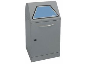 4255681578690 - - Abfallbehälter mit ausziehbarer Tütenhalterung 45 Liter HxBxT 80x40x38cm Brandschutzklasse A1 Dunkelgrau mit Klappenaufkleber in 4 Farben