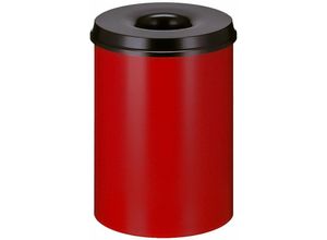 4255681579956 - Proregal-betriebsausstattung Zum Besten Preis - Selbstlöschender Papierkorb & Abfallsammler aus Metall 30 Liter HxØ 47x335cm Rot Kopfteil Schwarz