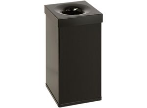 4255681580341 - Proregal-betriebsausstattung Zum Besten Preis - Selbstlöschender eckiger Abfallsammler aus Aluminium 55 Liter HxBxT 60x30x30cm Schwarz - Schwarz