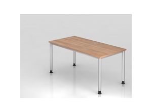 4255681583601 - Proregal-büromöbel Mit Top Leistungsdaten - Sitz-Steh-Schreibtisch Olavi Nussbaum Breite 160cm Höhe 685-81cm stufenlos höhenverstellbar Rechteckform