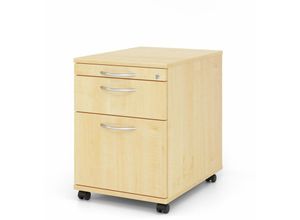 4255681584332 - Proregal-büromöbel Mit Top Leistungsdaten - Rollcontainer Aimo Ahorn HxBxT 59x428x58cm Bogengriff 3 Schübe Mit Schloss & Zentralverriegelung