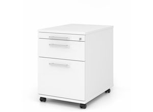 4255681584486 - Proregal-büromöbel Mit Top Leistungsdaten - Rollcontainer Aimo Weiß HxBxT 59x428x58cm Relinggriff 3 Schübe Mit Schloss & Zentralverriegelung