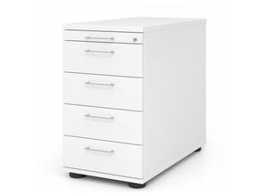 4255681584998 - Proregal-büromöbel Mit Top Leistungsdaten - Standcontainer Eldar Weiß HxBxT 76x428x80cm Metallgriff 5 Schübe Mit Schloss & Zentralverriegelung