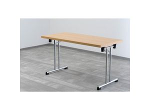 4255681585599 - Proregal-büromöbel Mit Top Leistungsdaten - Klapptisch Jouni 138x69cm Buche Chromgestell Arbeitshöhe 735 cm Höhenjustierbar 0-10 mm