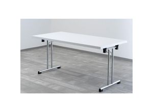 4255681585629 - Proregal-büromöbel Mit Top Leistungsdaten - Klapptisch Jouni 160x80cm Weiß Chromgestell Arbeitshöhe 735 cm Höhenjustierbar 0-10 mm