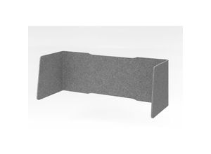 4255681585650 - Proregal-büromöbel Mit Top Leistungsdaten - Akkustik Einhausung gefaltet 3-seitig HxBxT 60x174x65cm Grau-meliert Schallschutzklasse c Filzoptik