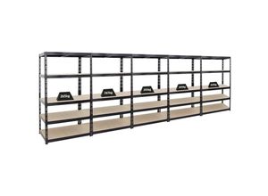 4255681585766 - Proregal-regale Günstig Kaufen - proregal Mega Deal 5x Schwerlastregal Tiger HxBxT 180x100x60cm Fachlast 265kg Schwarz Garagenregal Lagerregal