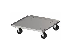 4255681587241 - Proregal-betriebsausstattung Zum Besten Preis - Rollwagen für eckigen Abfallbehälter Haiti 55 Liter HxBxT 45x31x31cm Anodisiertes Aluminium Silber