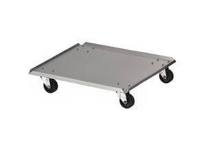 4255681587258 - Rollwagen für eckigen Abfallbehälter Haiti 110 Liter HxBxT 45x37x37cm Anodisiertes Aluminium Silber - Silber