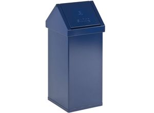 4255681587388 - Proregal-betriebsausstattung Zum Besten Preis - Eckiger Aluminium Abfallbehälter Haiti mit Swingdeckel 55 Liter HxBxT 77x30x30cm Blau - Blau