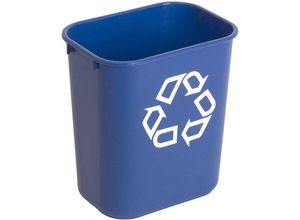 4255681587708 - Rechteckiger Abfallbehälter aus Polyethylen 129 Liter HxBxT 308x21x29cm Blau mit Recyclingsymbol - Blau - Rubbermaid