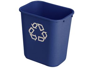 4255681587722 - Rechteckiger Abfallbehälter aus Polyethylen 266 Liter HxBxT 381x26x363cm Blau mit Recyclingsymbol - Blau - Rubbermaid