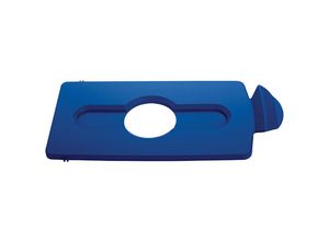 4255681588729 - - Flaschendeckeleinsatz mit Loch für Flaschen Dosen für Slim Jim Recycling-Station HxBxT 13x203x42cm Polypropylen Blau - Blau