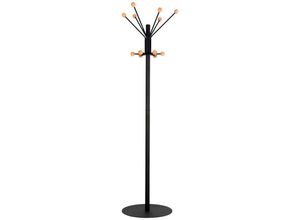 4255681589825 - Proregal-betriebsausstattung Zum Besten Preis - Garderobenständer mit schwerem Standfuß & Holzknöüfen Höhe 180cm Schwarz - Schwarz