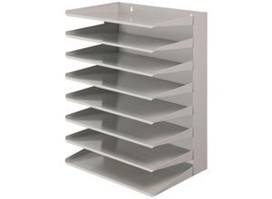 4255681590272 - Proregal-betriebsausstattung Zum Besten Preis - Sortierregal aus Metall mit 8 Fächern HxBxT 50x38x25cm Bis din A4-Format Grau - Grau