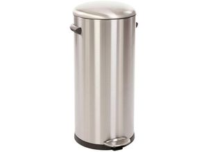 4255681592504 - Retro Treteimer mit markanten Griffen und Kugelkappe 30 Liter HxØ 685x292cm Kunststoff-Inneneimer Silber - Silber