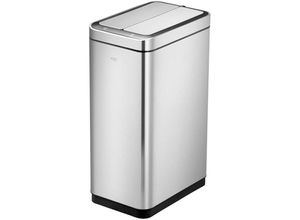 4255681592818 - Stilvoller Sensor Abfalleimer aus gebürstetem Edelstahl 30 Liter HxBxT 62x252x377cm Silber - Silber