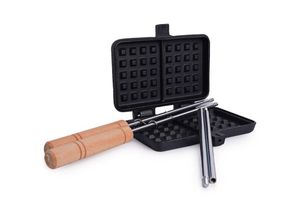 4255681593631 - Chefgastro-die Bbq-experten - chefgastro bbq Waffeleisen aus Gusseisen mit längenverstellbaren Stiel