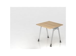 4255681594300 - Proregal-büromöbel Mit Top Leistungsdaten - Schreibtisch Keijo Eiche BxT 80x80cm Höhe 68-76cm stufenlos höhenverstellbar A-förmiges Rundrohrgestell