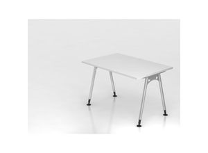 4255681594362 - Proregal-büromöbel Mit Top Leistungsdaten - Schreibtisch Keijo Weiß BxT 120x80cm Höhe 68-76cm stufenlos höhenverstellbar A-förmiges Rundrohrgestell