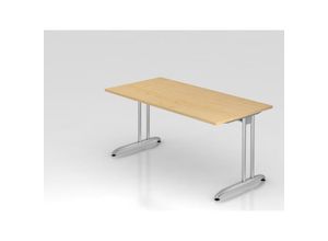 4255681594805 - Proregal-büromöbel Mit Top Leistungsdaten - Schreibtisch Markku Ahorn BxT 160x80cm Arbeitshöhe 72cm höhenjustierbar 0-10 mm C-Fuß-Gestell Silber