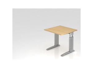 4255681595895 - Proregal-büromöbel Mit Top Leistungsdaten - Schreibtisch Mauri Ahorn Silber Gestell BxT 80x80cm Arbeitshöhe 68-86cm höhenjustierbar 2cm Raster