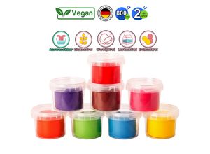 4255686400705 - Knete für Kinder 800g Vegan Knete Set in 8 verschiedenen Farben ab 2J