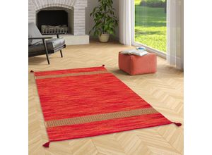 4255686703264 - Natur Teppich Kelim Toskana Rot - 90x160 cm