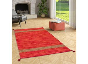 4255686703288 - - Natur Teppich Kelim Toskana Rot - 140x200 cm