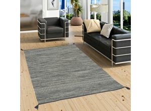 4255686703493 - - Natur Teppich Kelim Toskana Grau - 70x140 cm